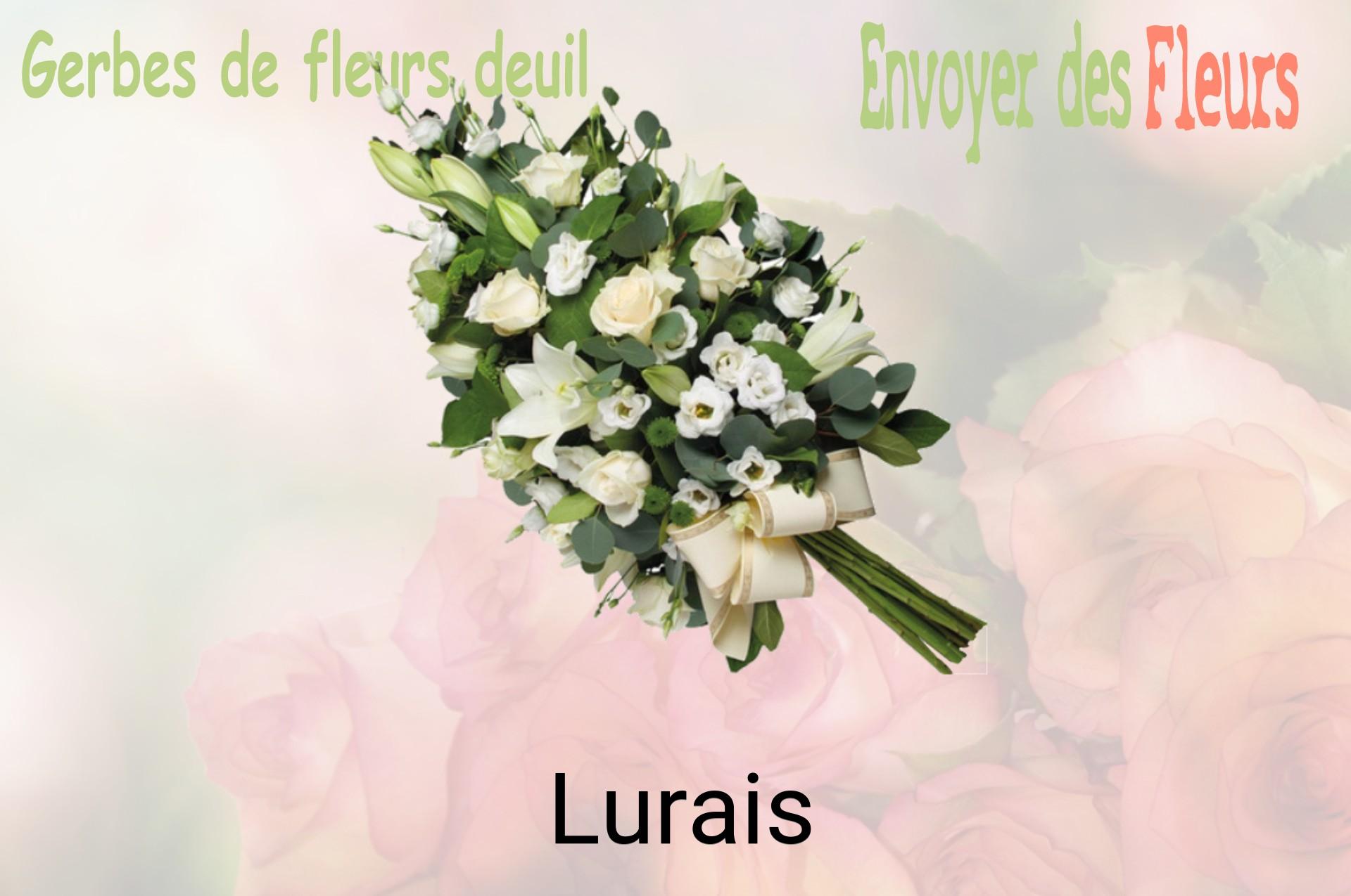 Gerbe de fleurs de deuil livrée à Lurais
